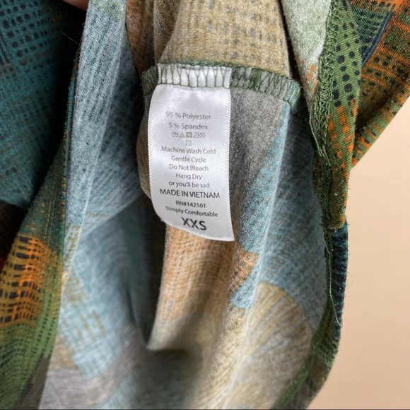 LuLaRoe Size XXS Abstract Earth Tones Fall Colors Irma Oversized Longline Tunic - Picture 4 of 5